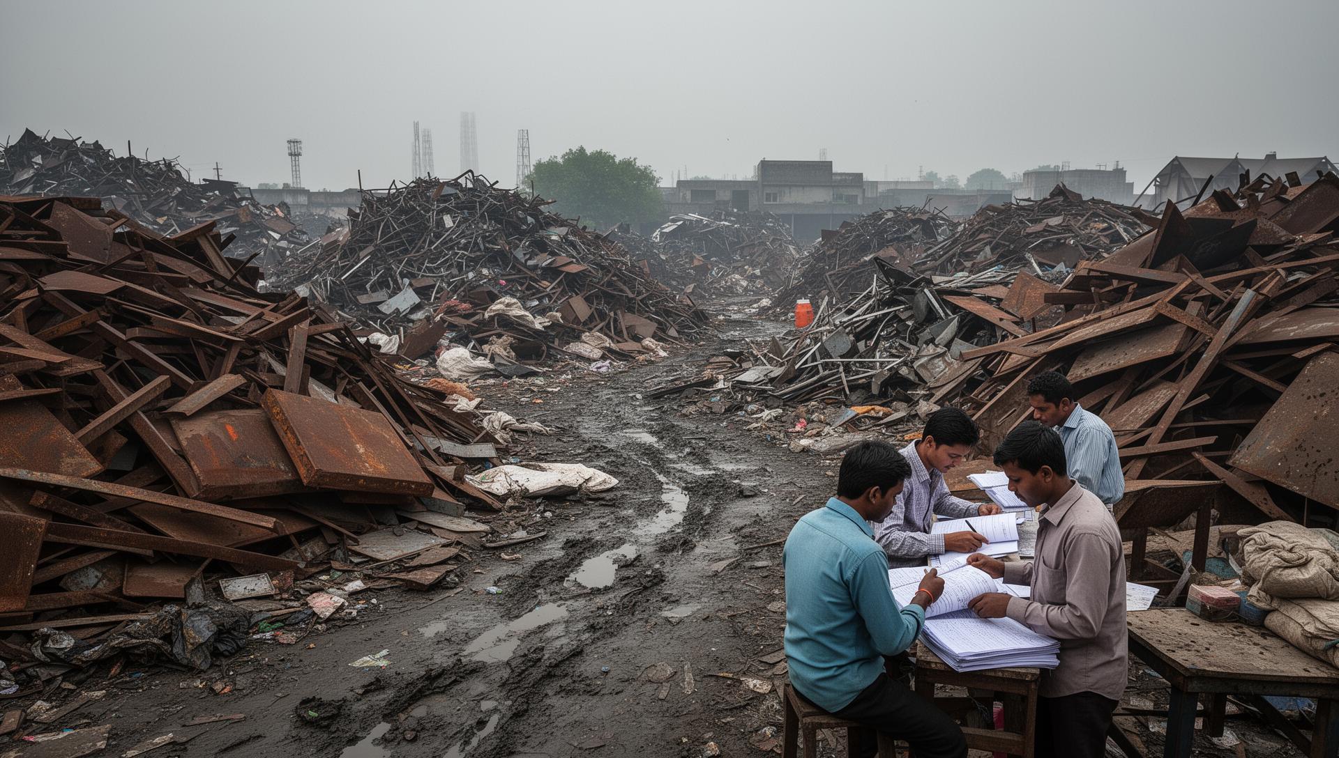 Chaotic scrapyard with manual registers